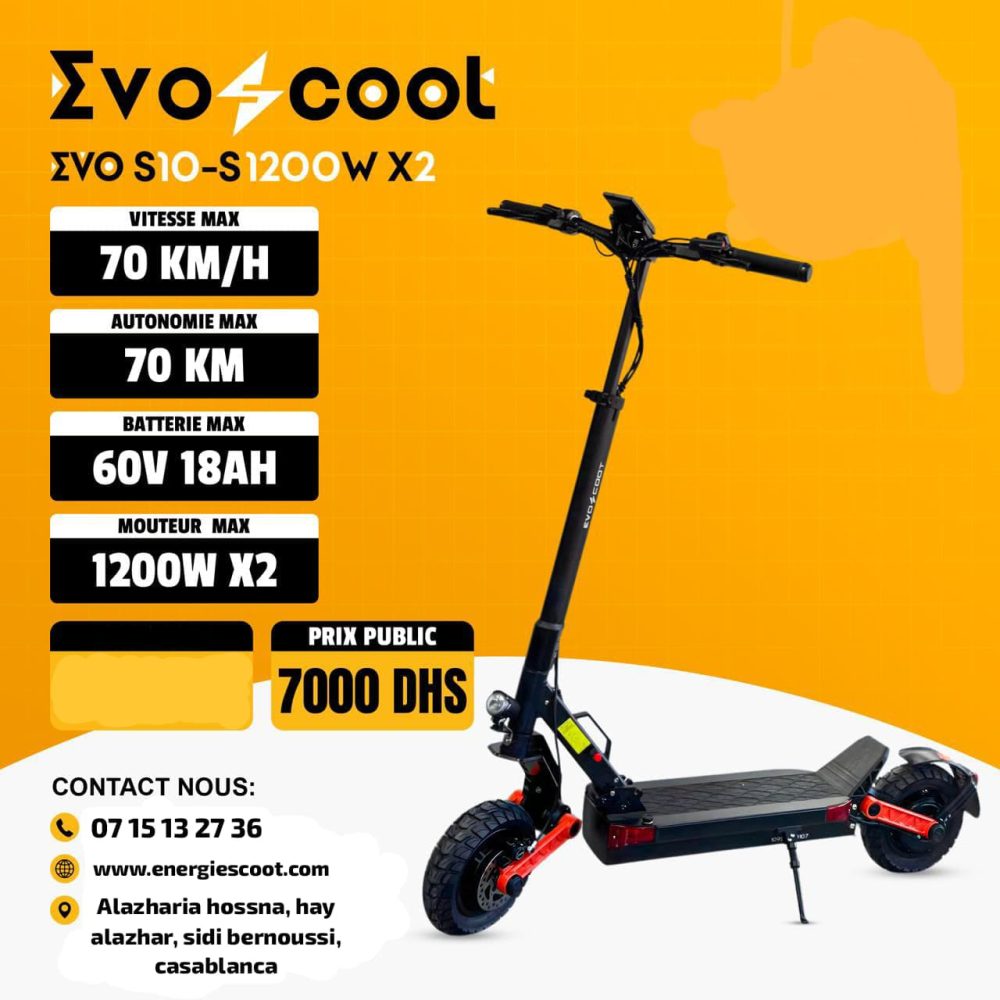 Evoscoot EVO S10-S 1200W Double Moteurs
